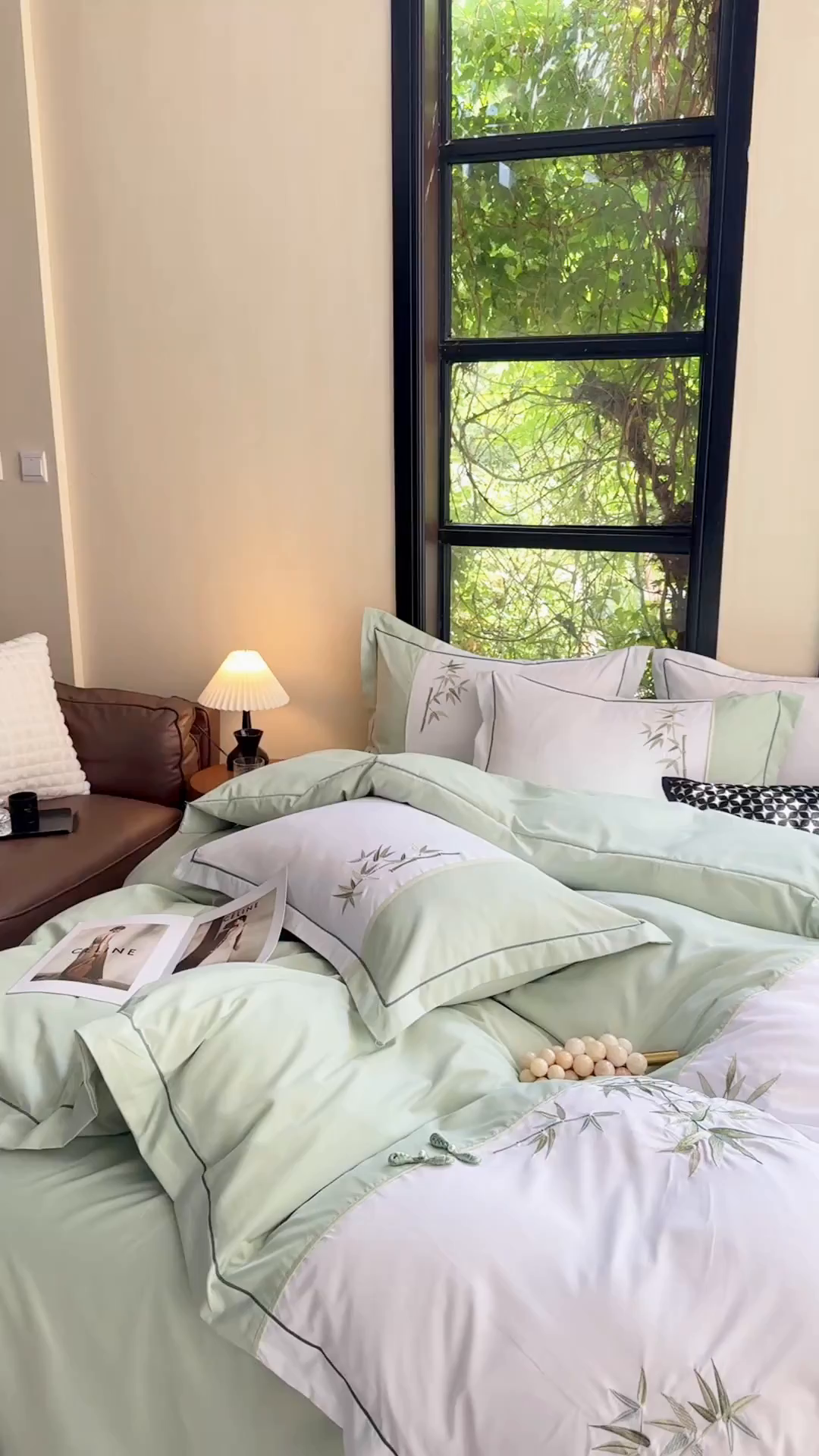 91家纺网 家纺一手货源 找家纺 （总）包小包 2025新款新中式臻丝棉工艺款刺绣四件套-浅漾系列