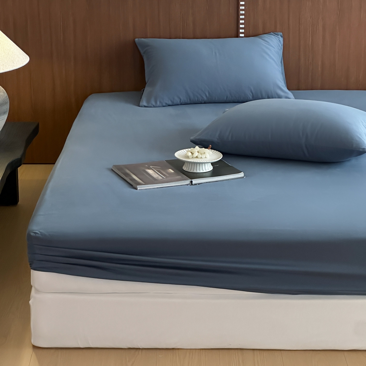 91家纺网 家纺一手货源 找家纺 三味舒屋 2025新款50支磨毛长绒棉纯棉纯色单床笠床笠单件-长期主义 南非蓝