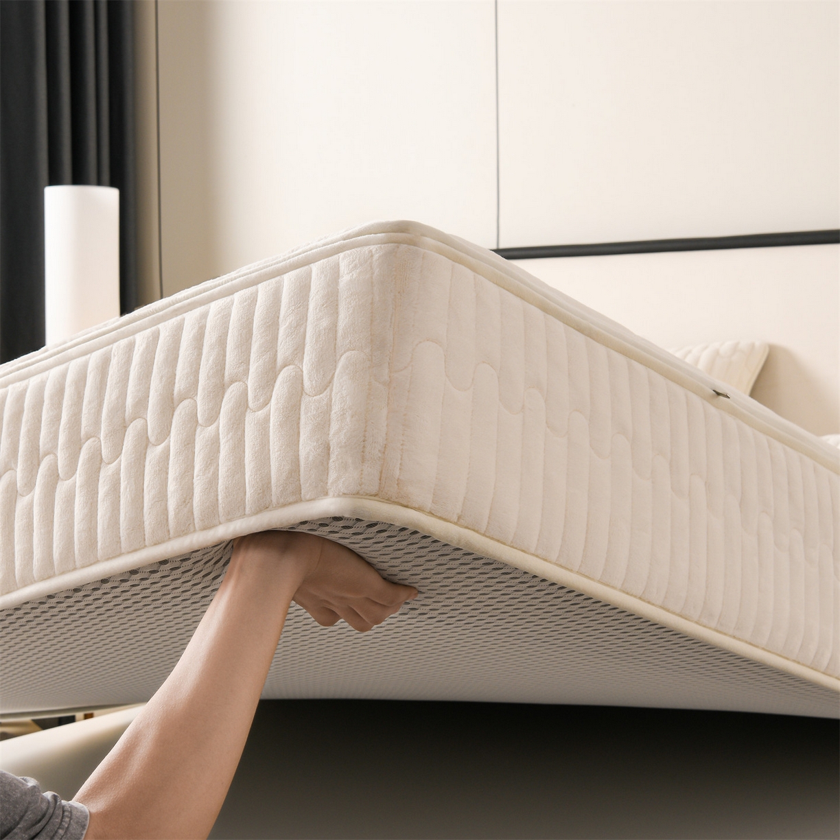 91家纺网 家纺一手货源 找家纺 云木里 2025新款冬季230克牛奶绒六面全包单床笠床笠单件单品床笠和煦春风 和煦春风-杏仁米