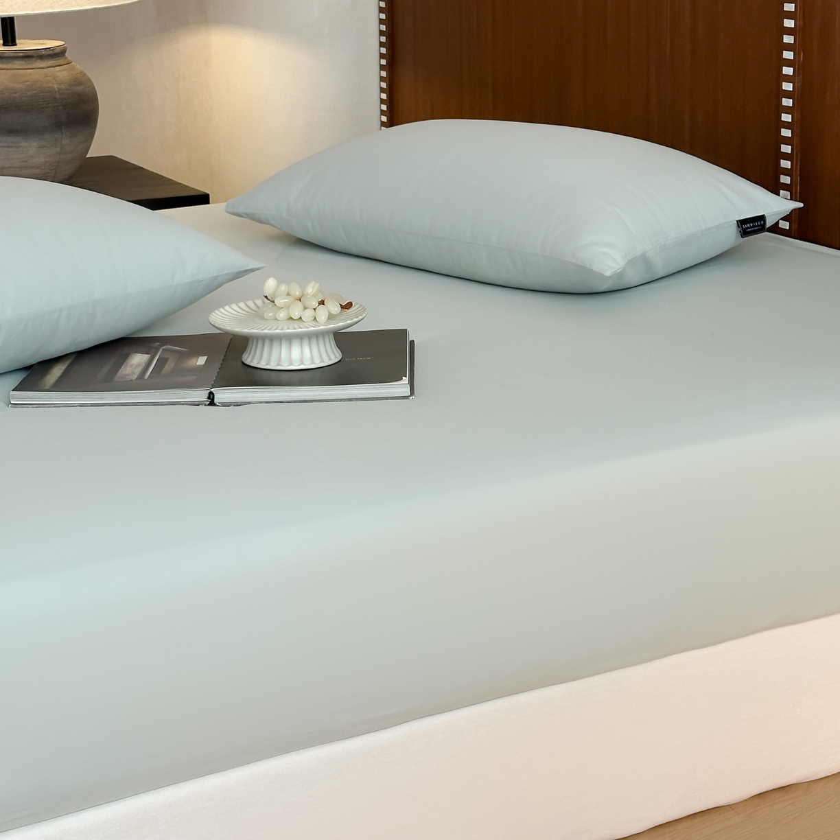 91家纺网 家纺一手货源 找家纺 三味舒屋 2025新款50支磨毛长绒棉纯棉纯色单床笠床笠单件-长期主义 泡沫绿