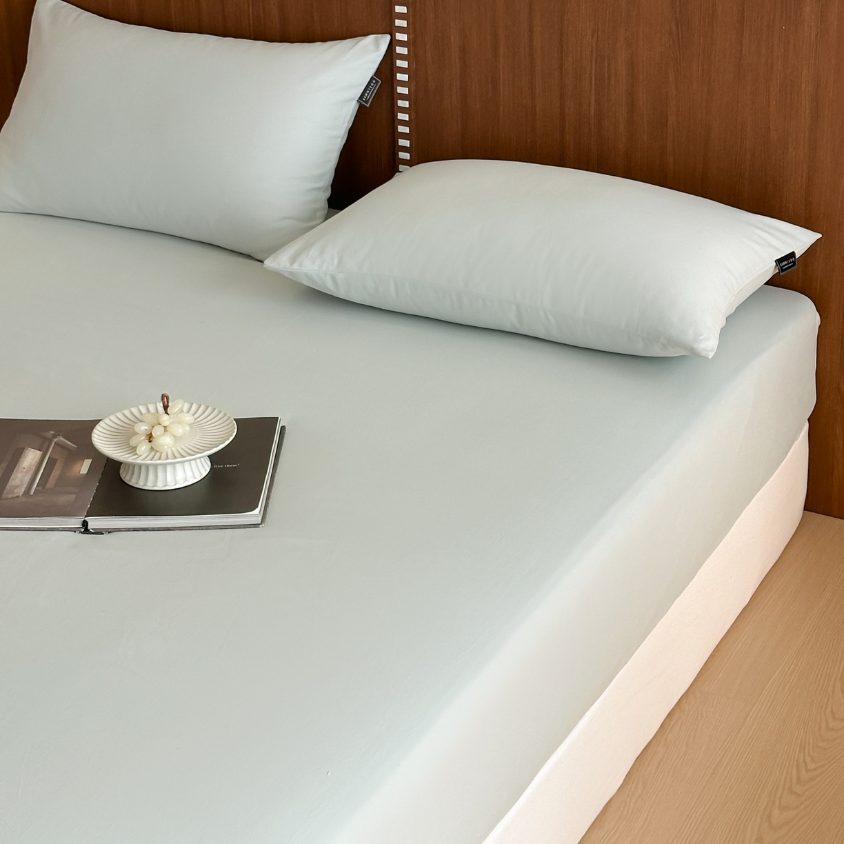 91家纺网 家纺一手货源 找家纺 三味舒屋 2025新款50支磨毛长绒棉纯棉纯色单床笠床笠单件-长期主义 泡沫绿