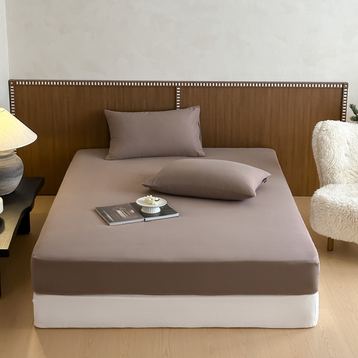 91家纺网 家纺一手货源 找家纺 三味舒屋 2025新款50支磨毛长绒棉纯棉纯色单床笠床笠单件-长期主义 巧克力