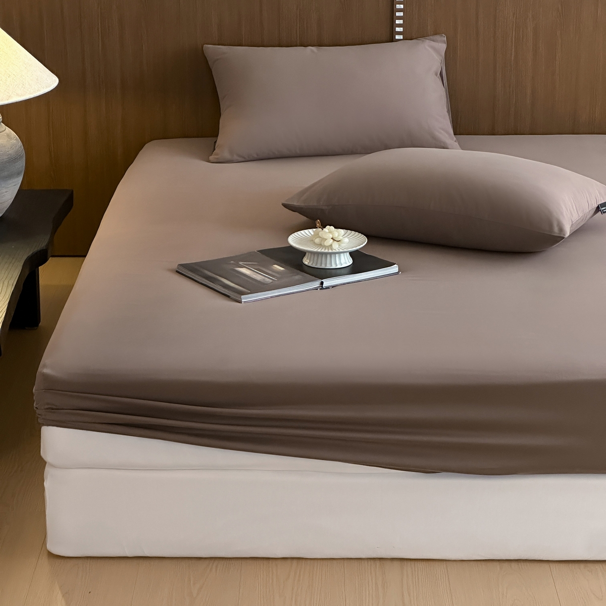 91家纺网 家纺一手货源 找家纺 三味舒屋 2025新款50支磨毛长绒棉纯棉纯色单床笠床笠单件-长期主义 巧克力