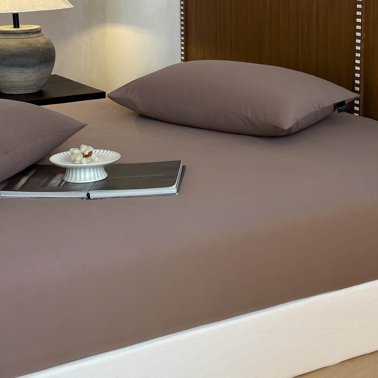 91家纺网 家纺一手货源 找家纺 三味舒屋 2025新款50支磨毛长绒棉纯棉纯色单床笠床笠单件-长期主义 巧克力