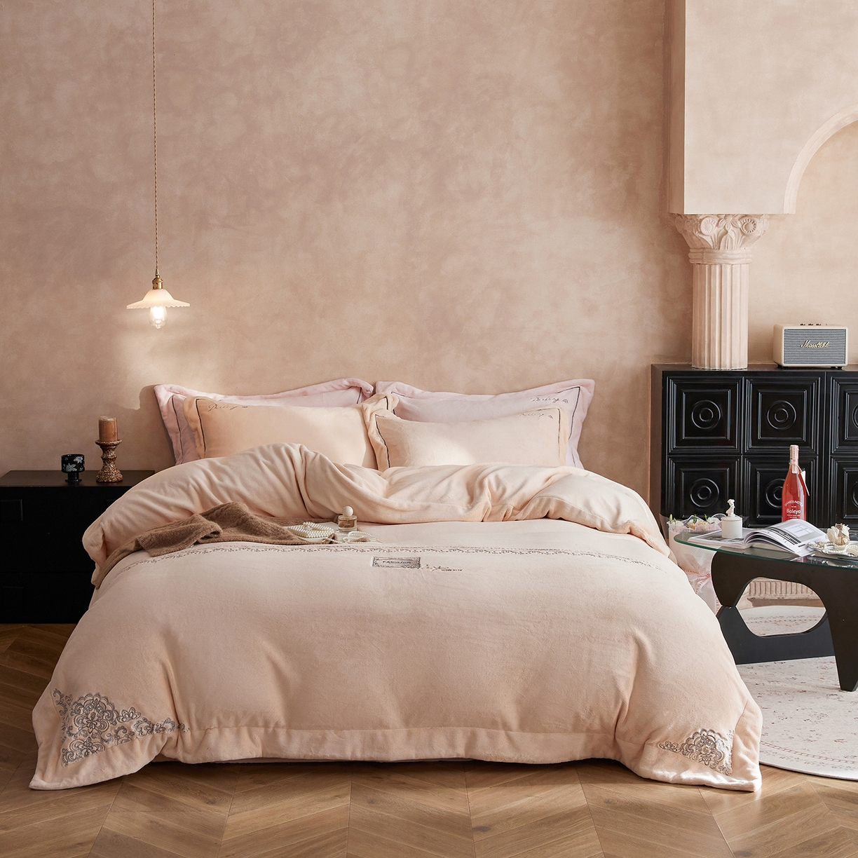 （总）蓝梦 2025新款亲肤舒适牛奶绒四件套-蔓蒂丝系列