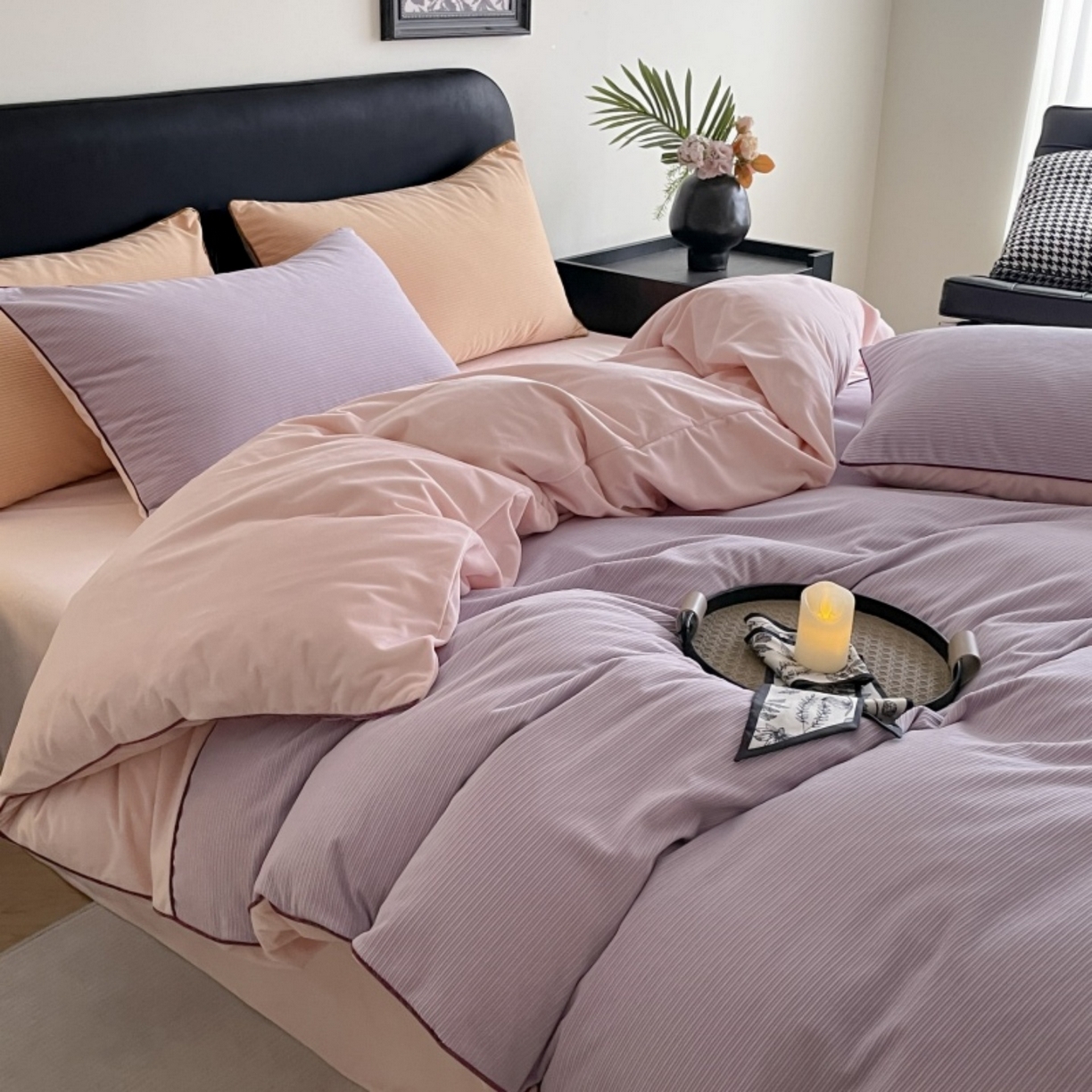 91家纺网 家纺一手货源 找家纺 （总）羚羊语家纺 2025新款280克灯芯绒婴儿绒四件套高级嵌绳拼接款水晶绒宝宝绒牛奶绒床单床笠款三件套-奶芙绒系列