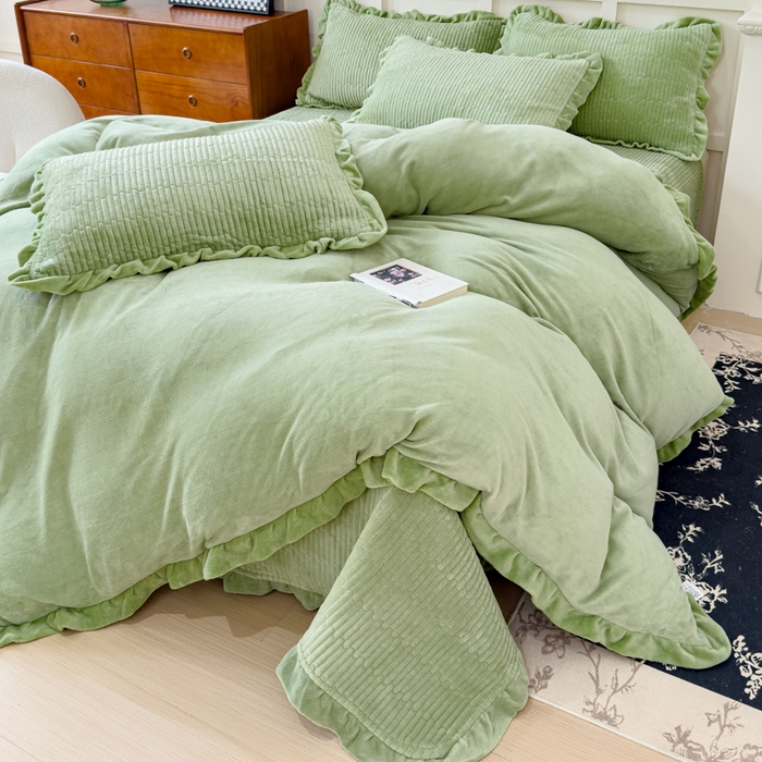 91家纺网 家纺一手货源 找家纺 （总）乐野家居 2025新款A类加厚素色牛奶绒被套系列