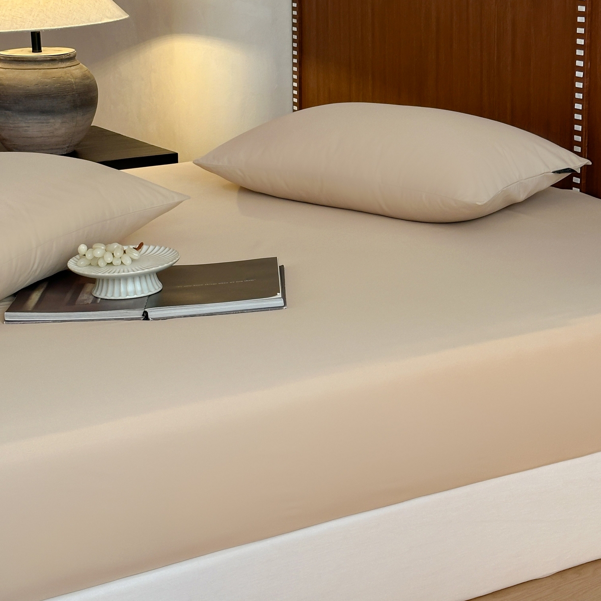 91家纺网 家纺一手货源 找家纺 三味舒屋 2025新款50支磨毛长绒棉纯棉纯色单床笠床笠单件-长期主义 曲奇