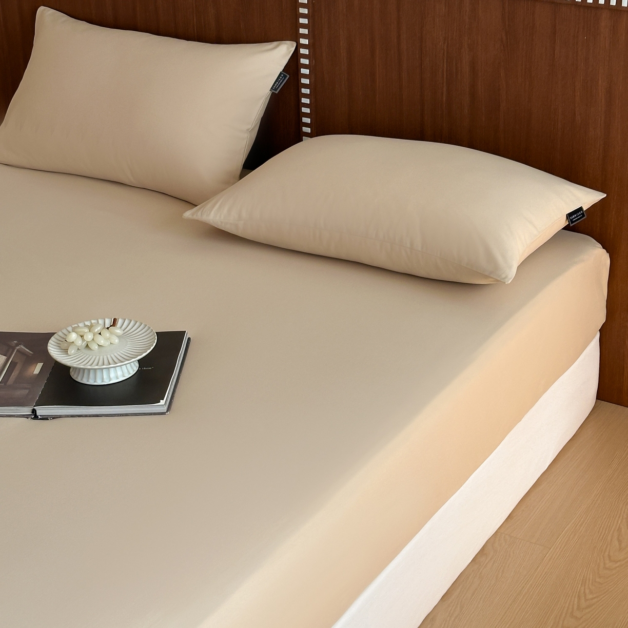 91家纺网 家纺一手货源 找家纺 三味舒屋 2025新款50支磨毛长绒棉纯棉纯色单床笠床笠单件-长期主义 曲奇