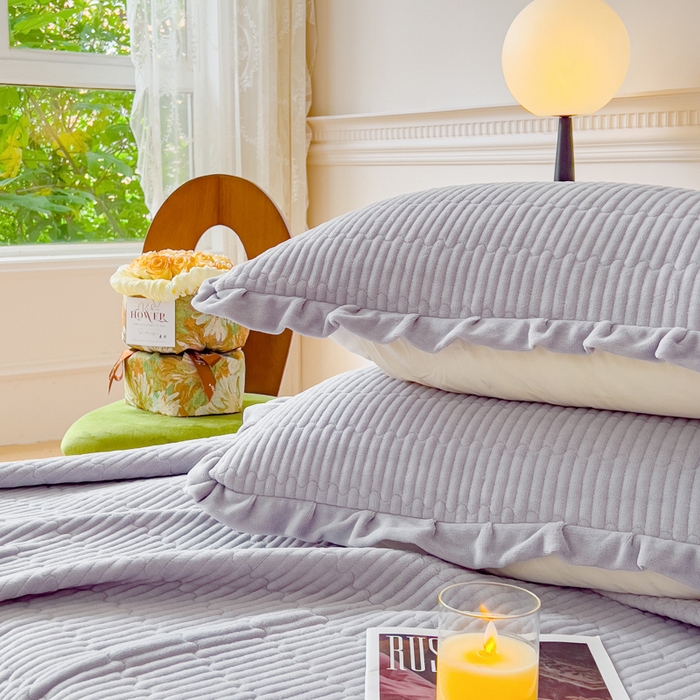 91家纺网 家纺一手货源 找家纺 乐野家居 2025新款A类加厚素色牛奶绒被套系列 时尚灰