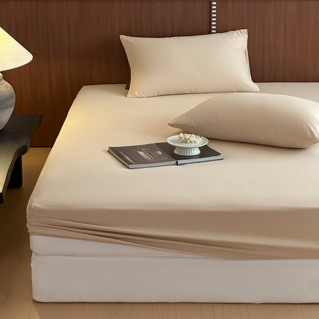 91家纺网 家纺一手货源 找家纺 三味舒屋 2025新款50支磨毛长绒棉纯棉纯色单床笠床笠单件-长期主义 曲奇