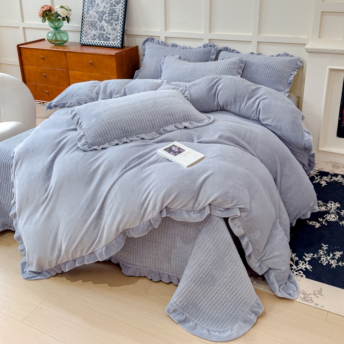 91家纺网 家纺一手货源 找家纺 （总）乐野家居 2025新款A类加厚素色牛奶绒被套系列