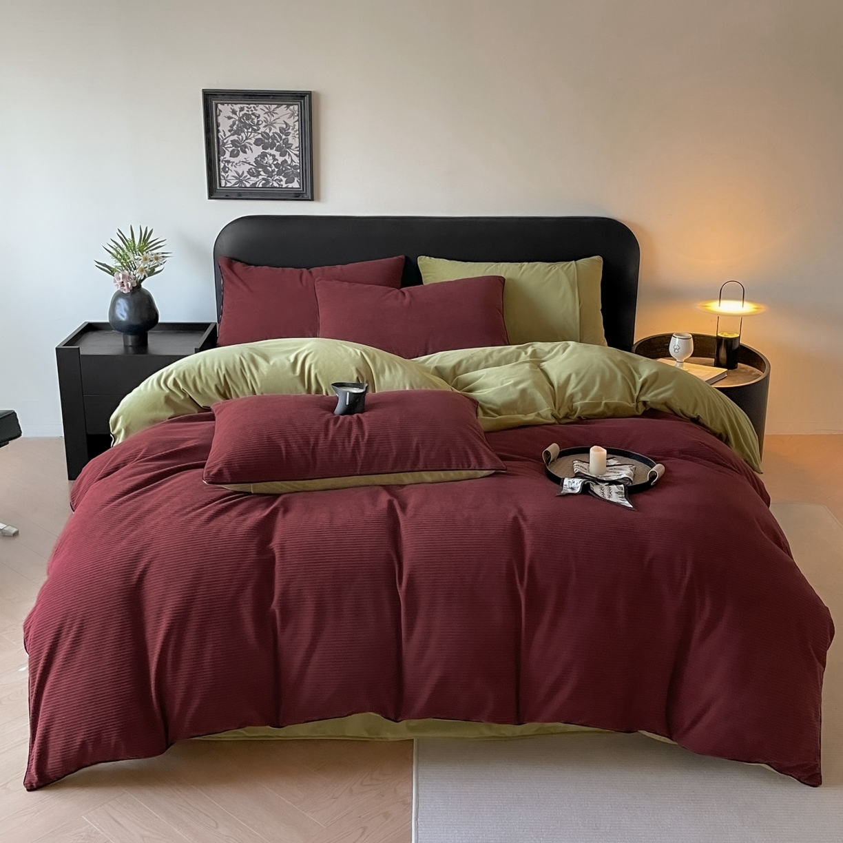 91家纺网 家纺一手货源 找家纺 羚羊语家纺 2025新款280克灯芯绒婴儿绒四件套高级嵌绳拼接款水晶绒宝宝绒牛奶绒床单床笠款三件套-奶芙绒系列 复古画报