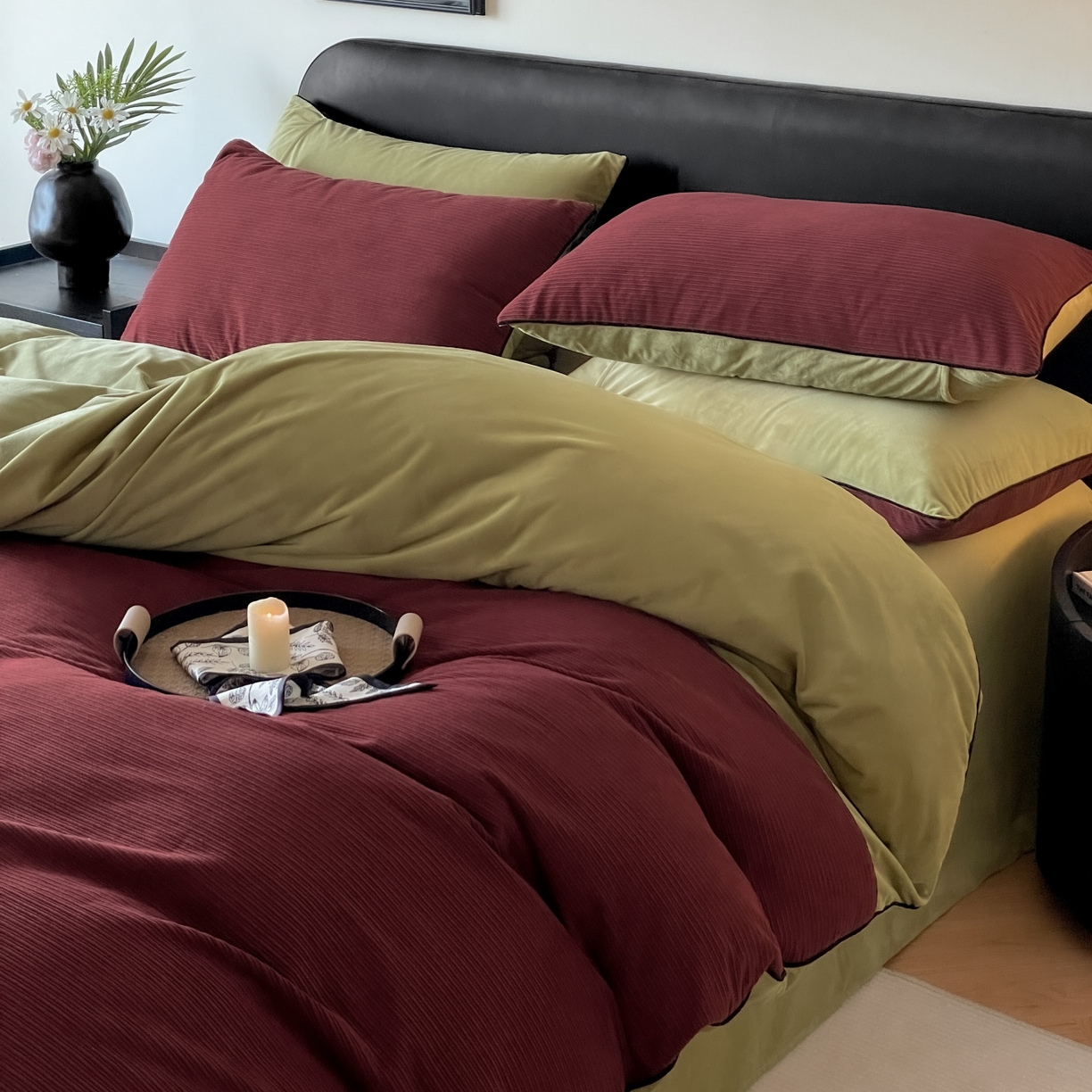 91家纺网 家纺一手货源 找家纺 羚羊语家纺 2025新款280克灯芯绒婴儿绒四件套高级嵌绳拼接款水晶绒宝宝绒牛奶绒床单床笠款三件套-奶芙绒系列 复古画报