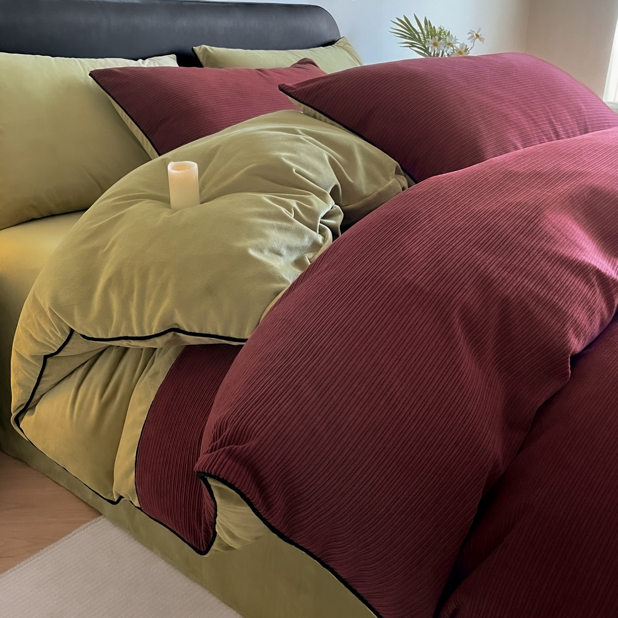 91家纺网 家纺一手货源 找家纺 羚羊语家纺 2025新款280克灯芯绒婴儿绒四件套高级嵌绳拼接款水晶绒宝宝绒牛奶绒床单床笠款三件套-奶芙绒系列 复古画报