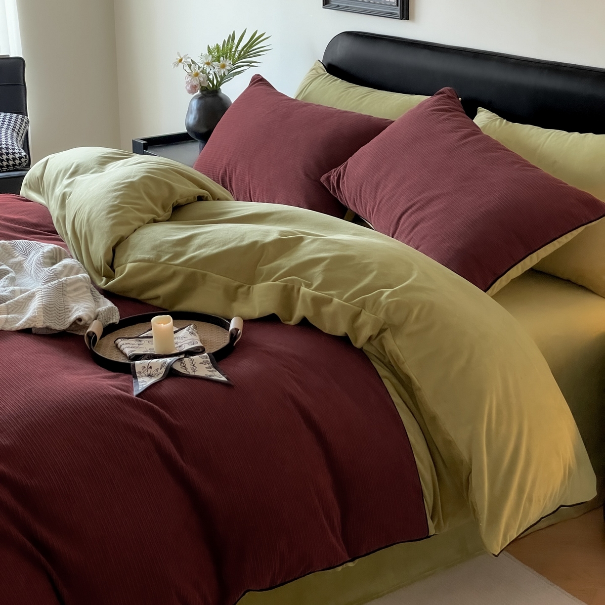 91家纺网 家纺一手货源 找家纺 羚羊语家纺 2025新款280克灯芯绒婴儿绒四件套高级嵌绳拼接款水晶绒宝宝绒牛奶绒床单床笠款三件套-奶芙绒系列 复古画报