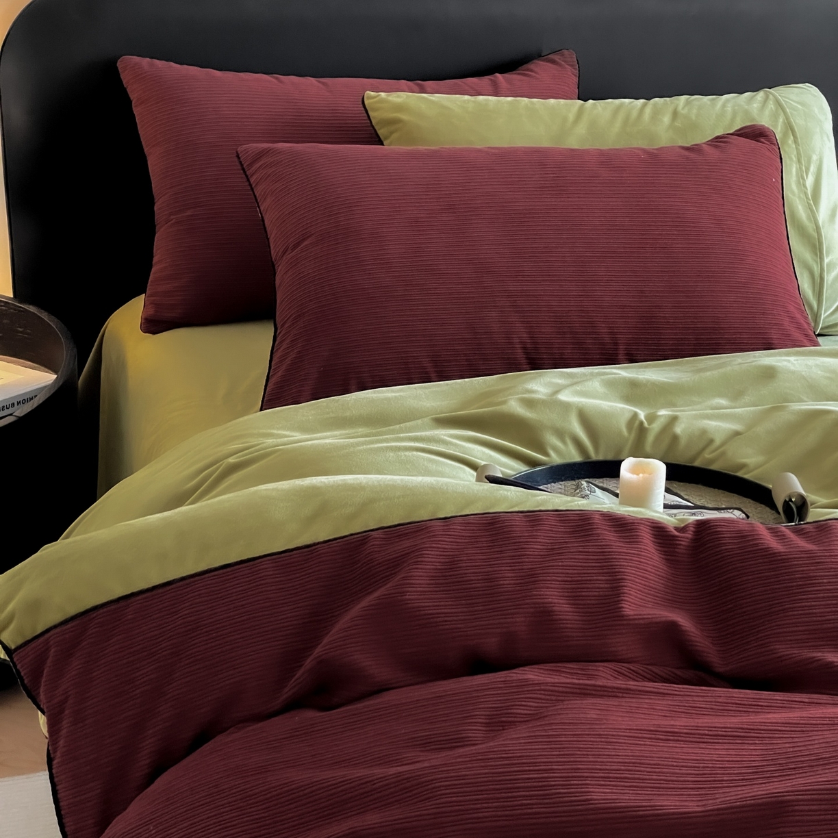 91家纺网 家纺一手货源 找家纺 羚羊语家纺 2025新款280克灯芯绒婴儿绒四件套高级嵌绳拼接款水晶绒宝宝绒牛奶绒床单床笠款三件套-奶芙绒系列 复古画报