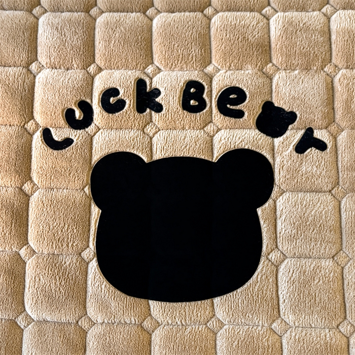 91家纺网 家纺一手货源 找家纺 喜居 2025新款luck熊牛奶绒床垫床褥子床护垫 LUCK熊-咖