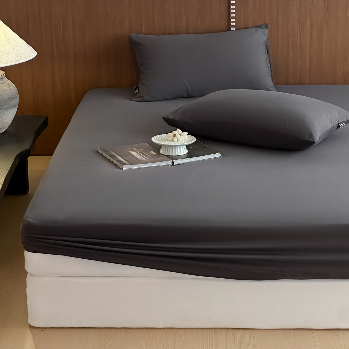 91家纺网 家纺一手货源 找家纺 三味舒屋 2025新款50支磨毛长绒棉纯棉纯色单床笠床笠单件-长期主义 深灰