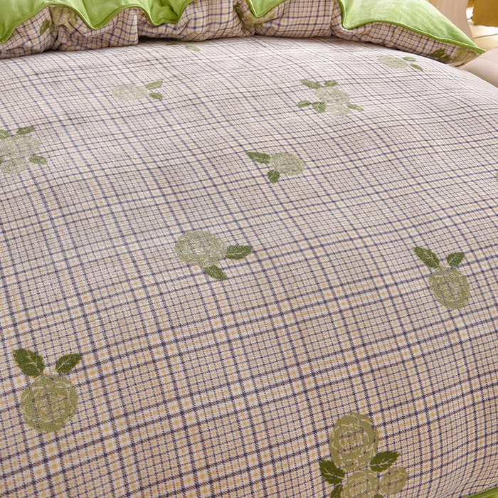 91家纺网 家纺一手货源 找家纺 佳一 2025新款高克重8-9斤 印花牛奶绒四件套 花样情怀