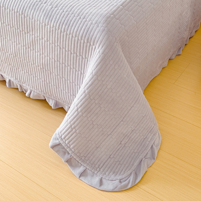 91家纺网 家纺一手货源 找家纺 乐野家居 2025新款A类加厚素色牛奶绒床盖系列 时尚灰