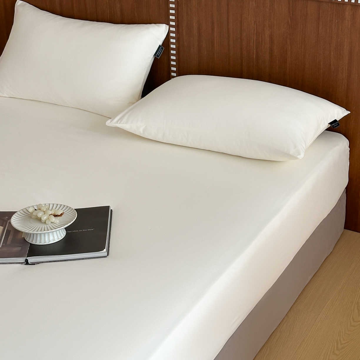 91家纺网 家纺一手货源 找家纺 三味舒屋 2025新款50支磨毛长绒棉纯棉纯色单床笠床笠单件-长期主义 雪白