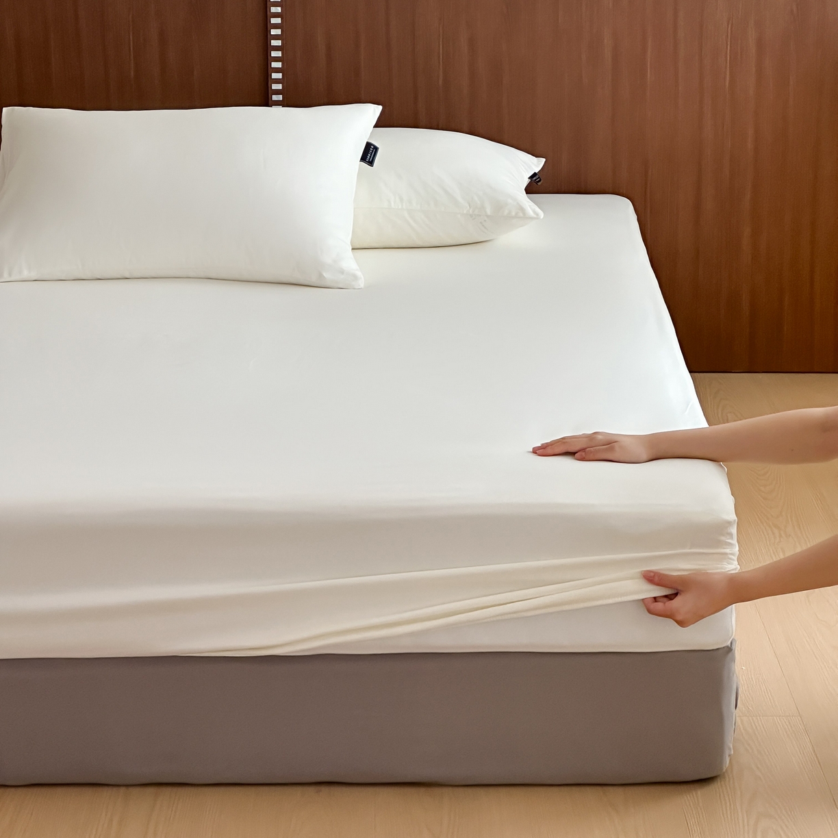 91家纺网 家纺一手货源 找家纺 三味舒屋 2025新款50支磨毛长绒棉纯棉纯色单床笠床笠单件-长期主义 雪白