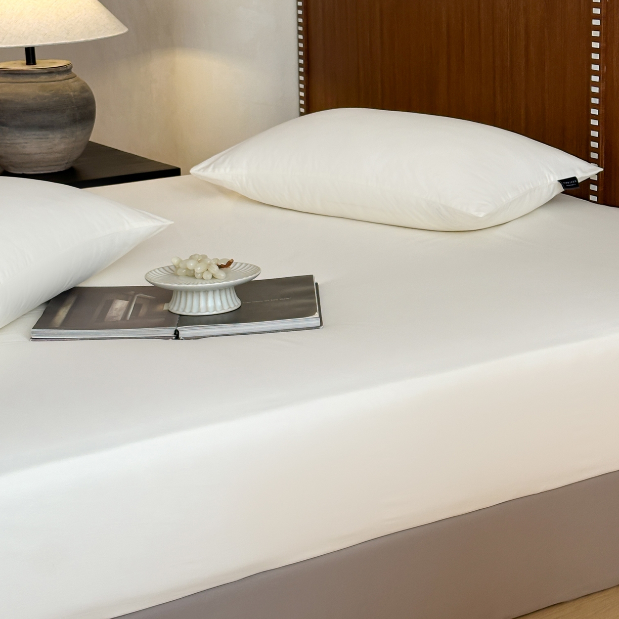 91家纺网 家纺一手货源 找家纺 三味舒屋 2025新款50支磨毛长绒棉纯棉纯色单床笠床笠单件-长期主义 雪白