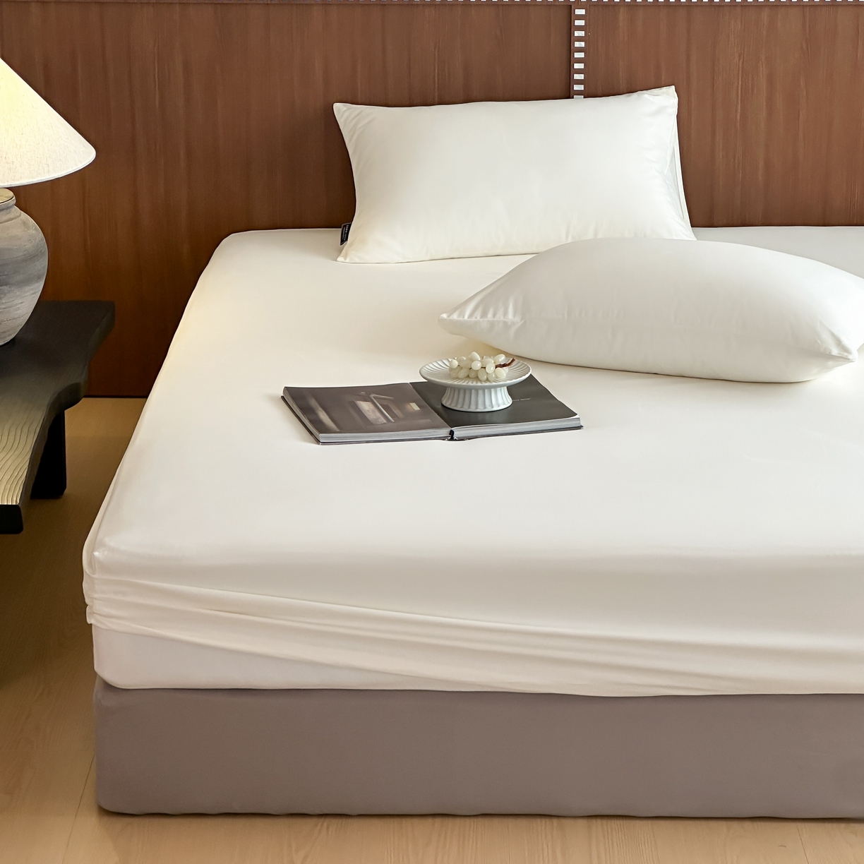 91家纺网 家纺一手货源 找家纺 三味舒屋 2025新款50支磨毛长绒棉纯棉纯色单床笠床笠单件-长期主义 雪白