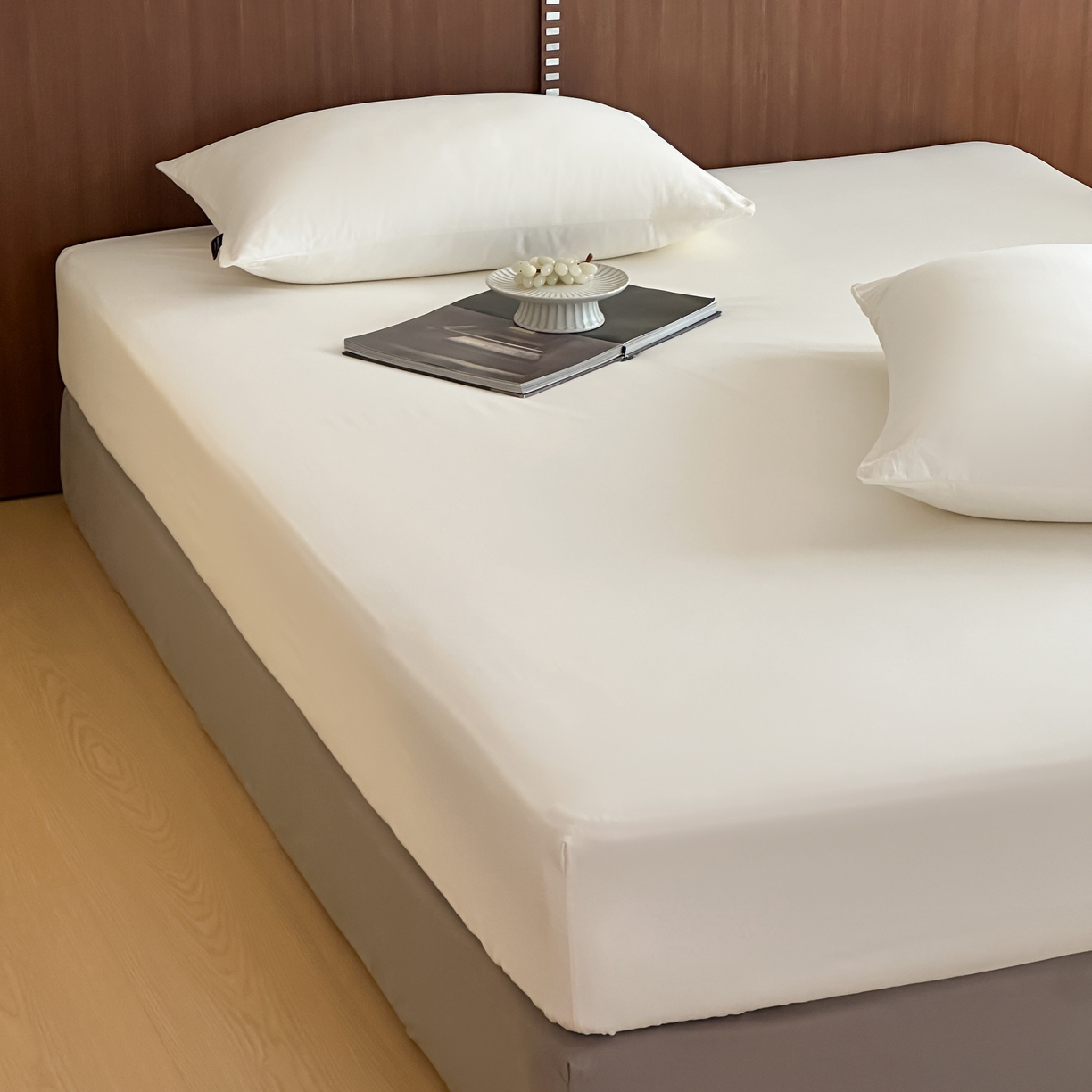 91家纺网 家纺一手货源 找家纺 三味舒屋 2025新款50支磨毛长绒棉纯棉纯色单床笠床笠单件-长期主义 雪白