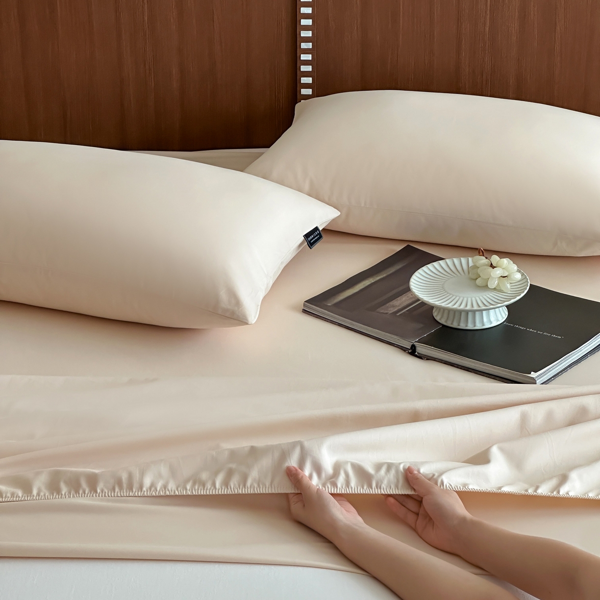 91家纺网 家纺一手货源 找家纺 三味舒屋 2025新款50支磨毛长绒棉纯棉纯色单床笠床笠单件-长期主义 亚麻金