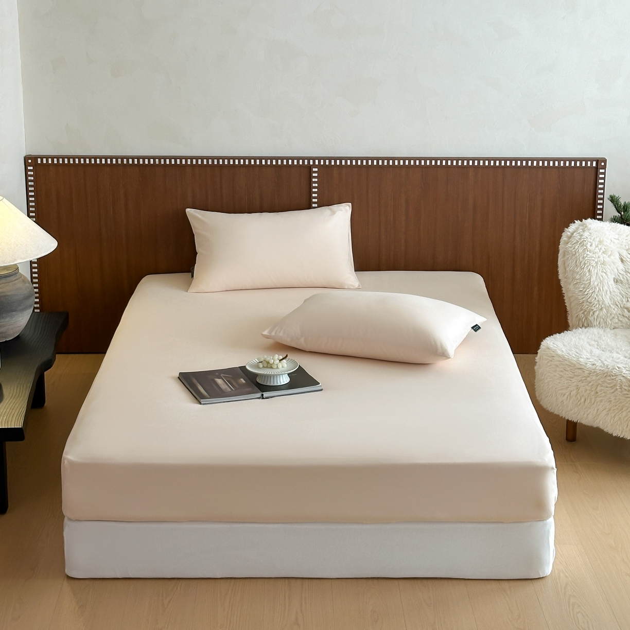 91家纺网 家纺一手货源 找家纺 三味舒屋 2025新款50支磨毛长绒棉纯棉纯色单床笠床笠单件-长期主义 亚麻金