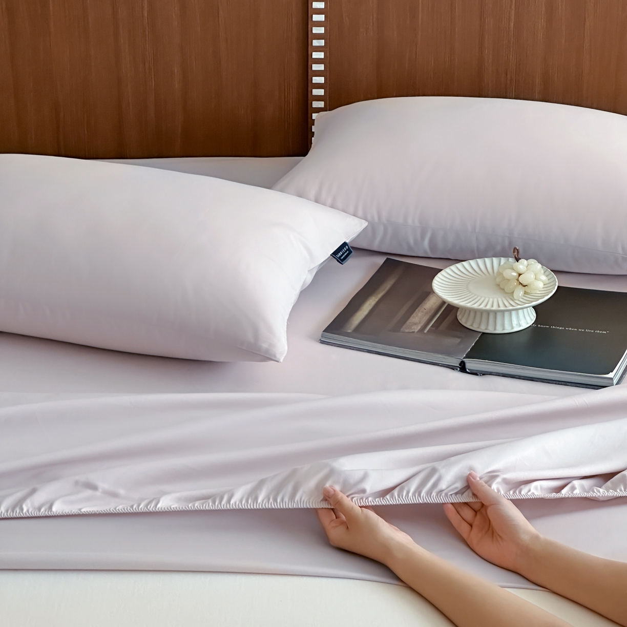 91家纺网 家纺一手货源 找家纺 三味舒屋 2025新款50支磨毛长绒棉纯棉纯色单床笠床笠单件-长期主义 紫灰