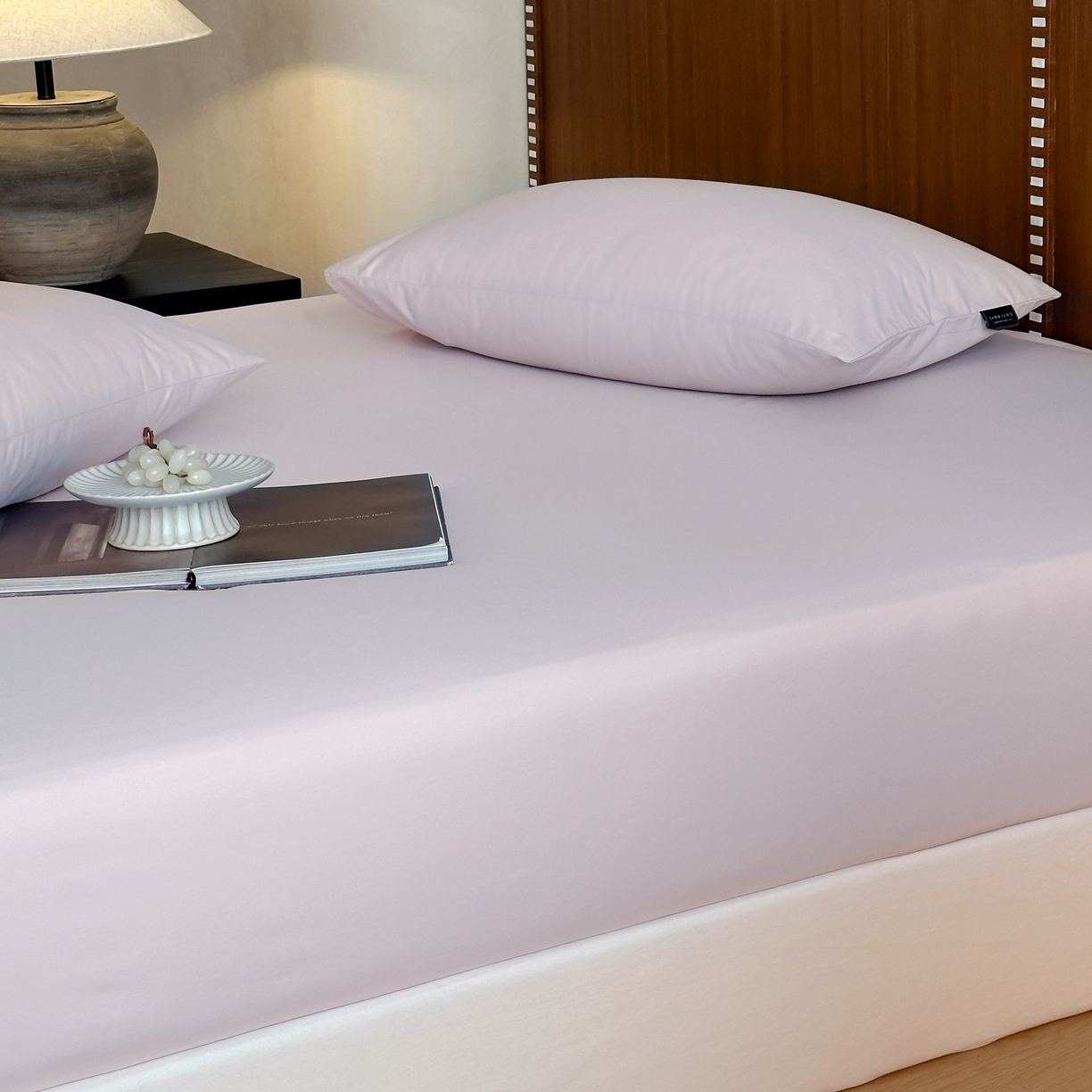 91家纺网 家纺一手货源 找家纺 三味舒屋 2025新款50支磨毛长绒棉纯棉纯色单床笠床笠单件-长期主义 紫灰