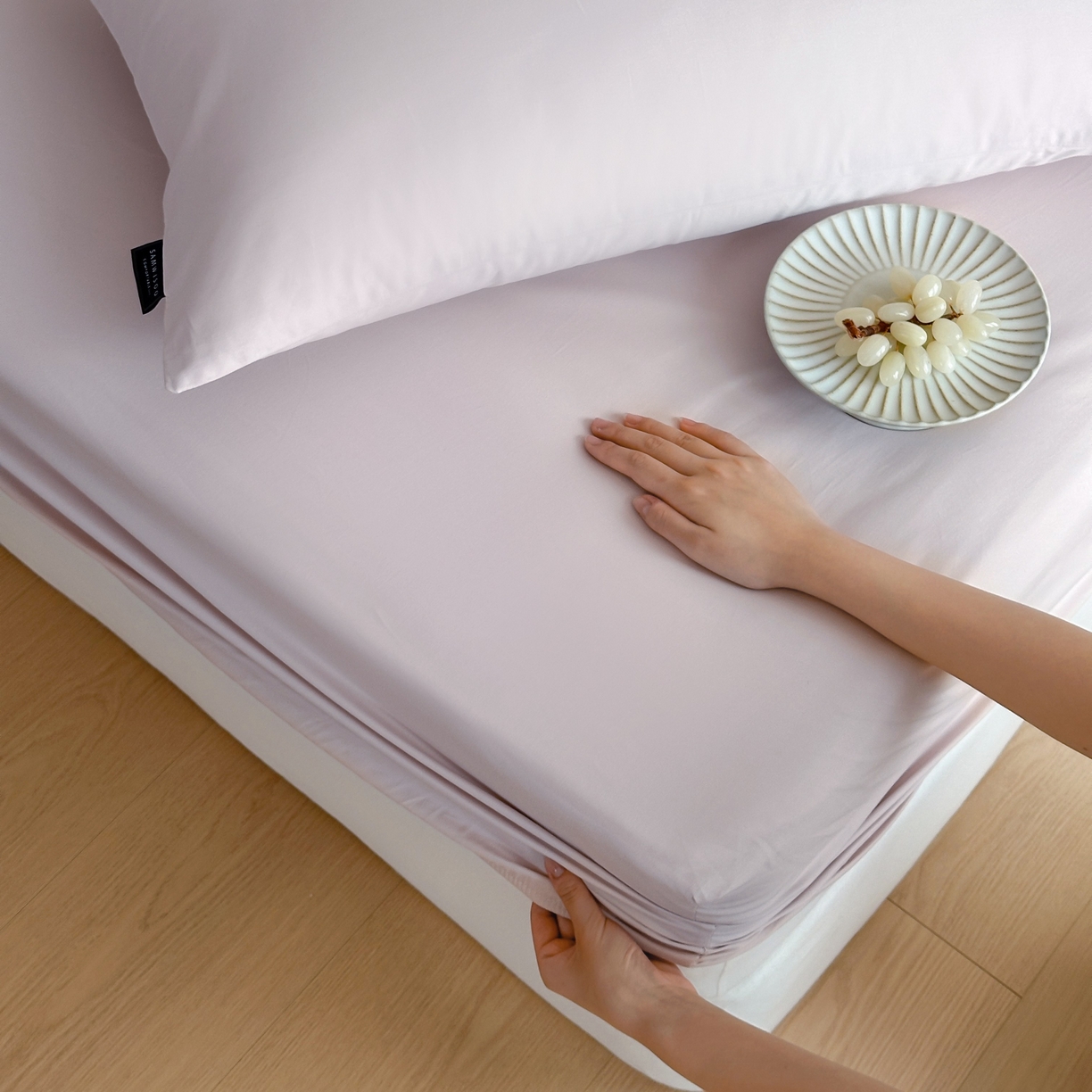 91家纺网 家纺一手货源 找家纺 三味舒屋 2025新款50支磨毛长绒棉纯棉纯色单床笠床笠单件-长期主义 紫灰