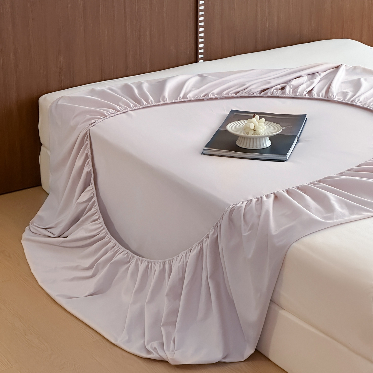 91家纺网 家纺一手货源 找家纺 三味舒屋 2025新款50支磨毛长绒棉纯棉纯色单床笠床笠单件-长期主义 紫灰