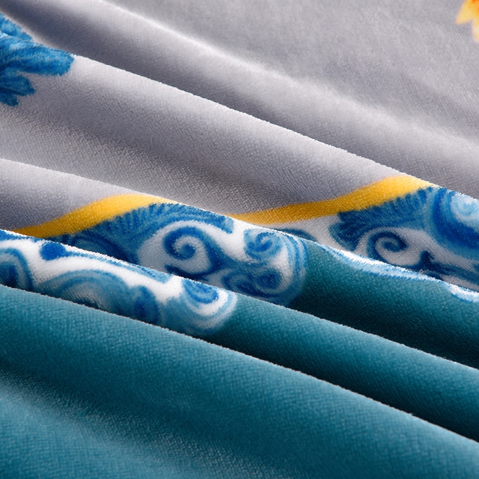 91家纺网 家纺一手货源 找家纺 佳一 2025新款高克重8-9斤 印花牛奶绒四件套 金枝玉叶