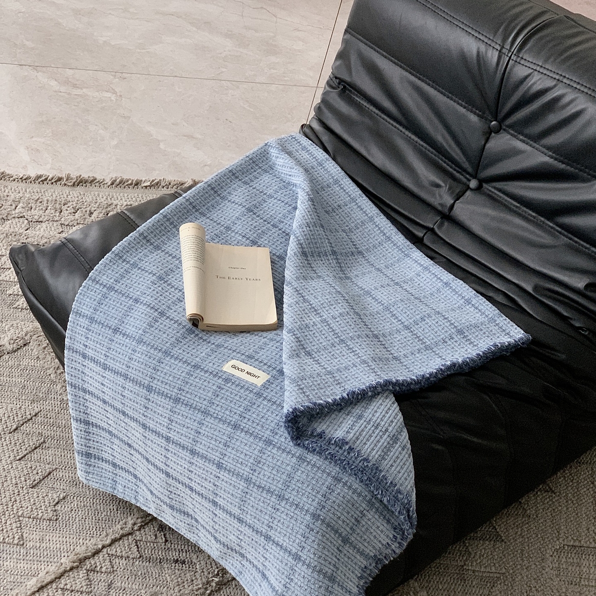 91家纺网 家纺一手货源 找家纺 小欢喜 2025新款雪尼尔盖毯午休毯 慕思-蓝