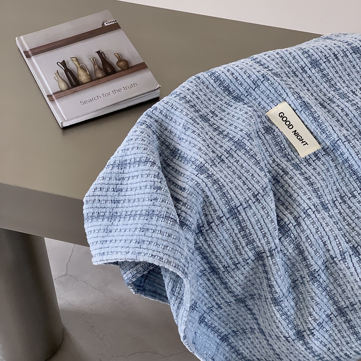 91家纺网 家纺一手货源 找家纺 小欢喜 2025新款雪尼尔盖毯午休毯 慕思-蓝