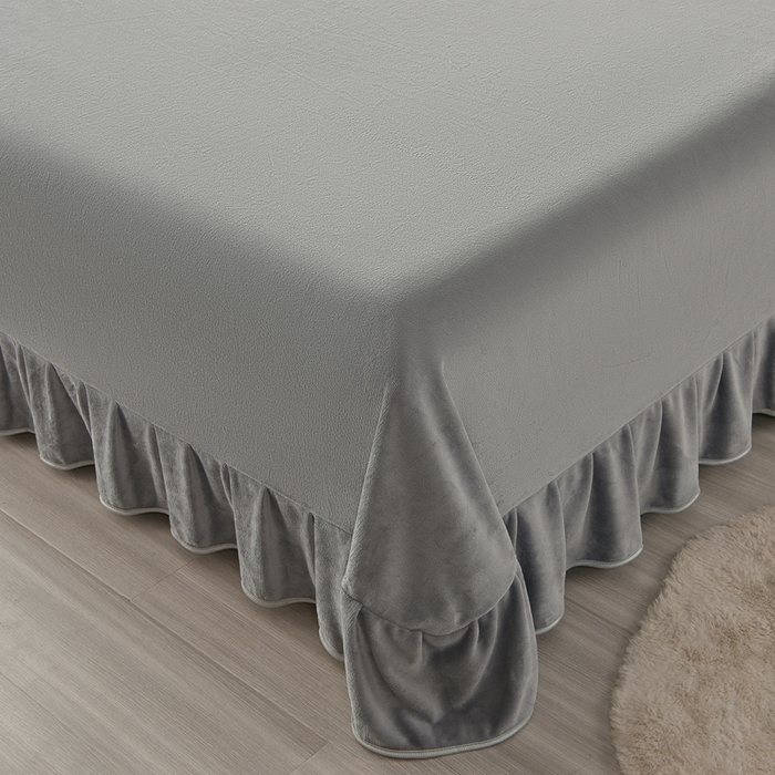 91家纺网 家纺一手货源 找家纺 佳一 2025新款高克重8-9斤 印花牛奶绒四件套 梦蝶-灰