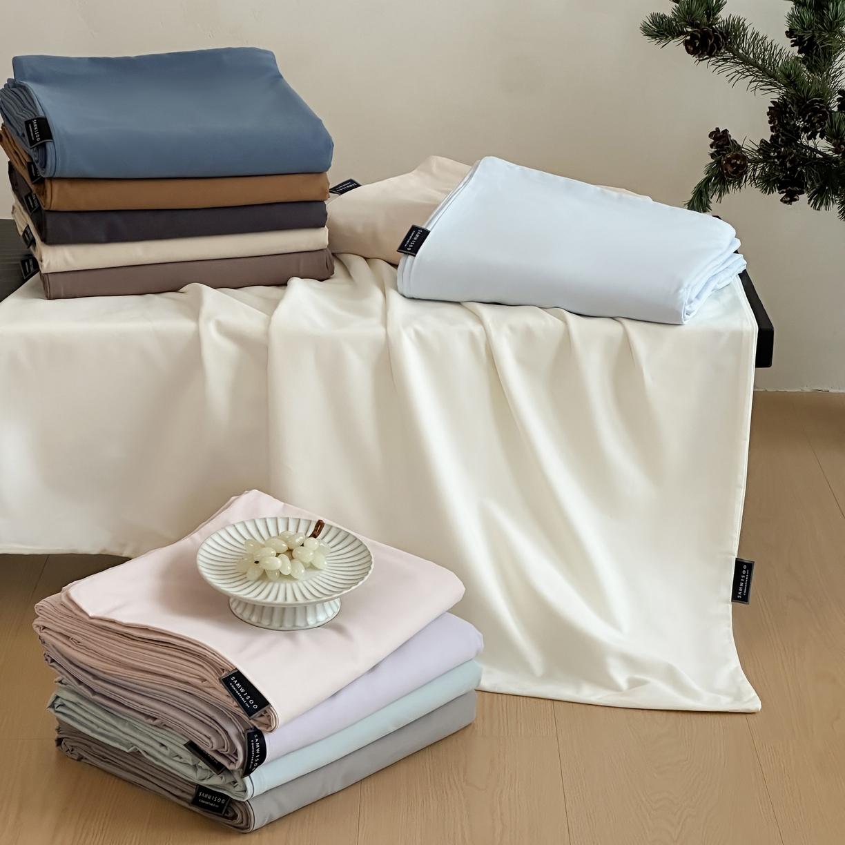 91家纺网 家纺一手货源 找家纺 三味舒屋 2025新款50支磨毛长绒棉纯棉纯色单被套被套单件-长期主义 组合图仅供展示不可下单