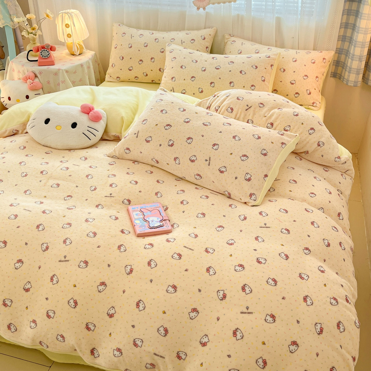 91家纺网 家纺一手货源 找家纺 （总）星禾优选 2025新款三丽鸥高克重牛奶绒印花四件套