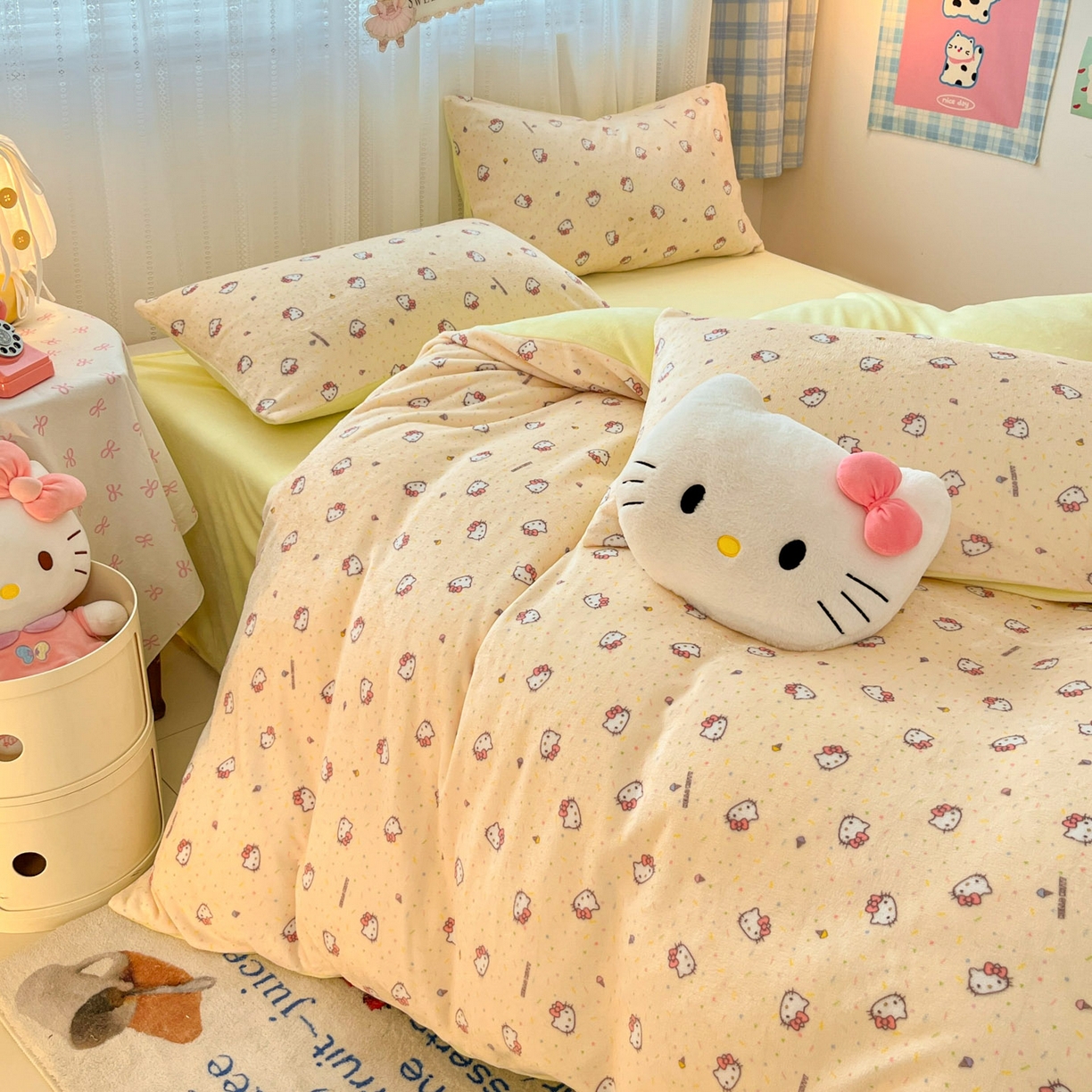 91家纺网 家纺一手货源 找家纺 （总）星禾优选 2025新款三丽鸥高克重牛奶绒印花四件套