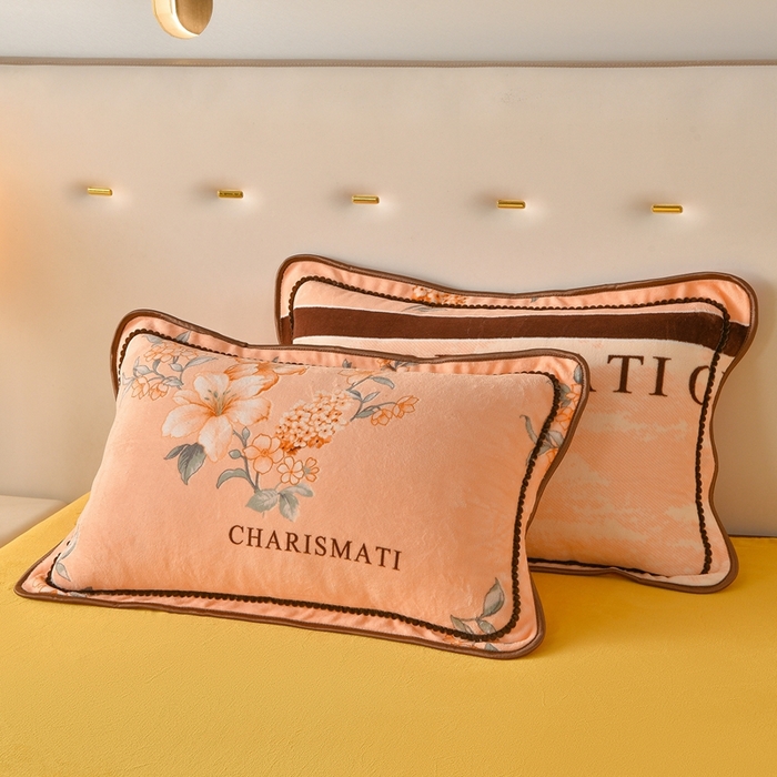 91家纺网 家纺一手货源 找家纺 佳一 2025新款高克重8-9斤 印花牛奶绒四件套 花香如梦