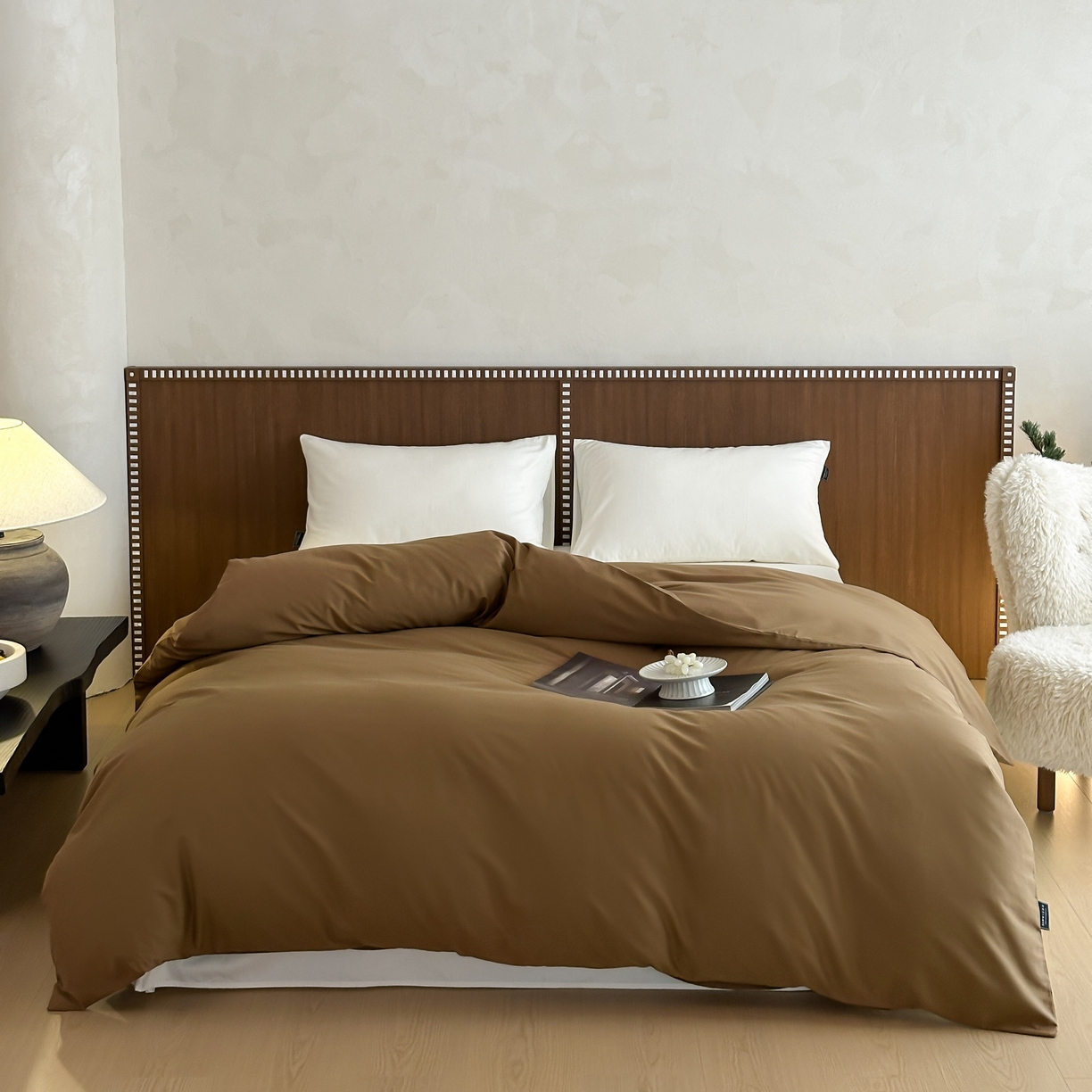 91家纺网 家纺一手货源 找家纺 三味舒屋 2025新款50支磨毛长绒棉纯棉纯色单被套被套单件-长期主义 金属咖