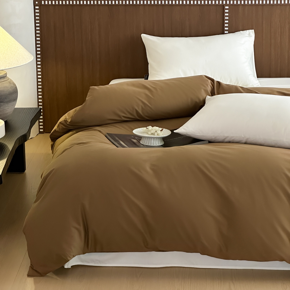 91家纺网 家纺一手货源 找家纺 三味舒屋 2025新款50支磨毛长绒棉纯棉纯色单被套被套单件-长期主义 金属咖