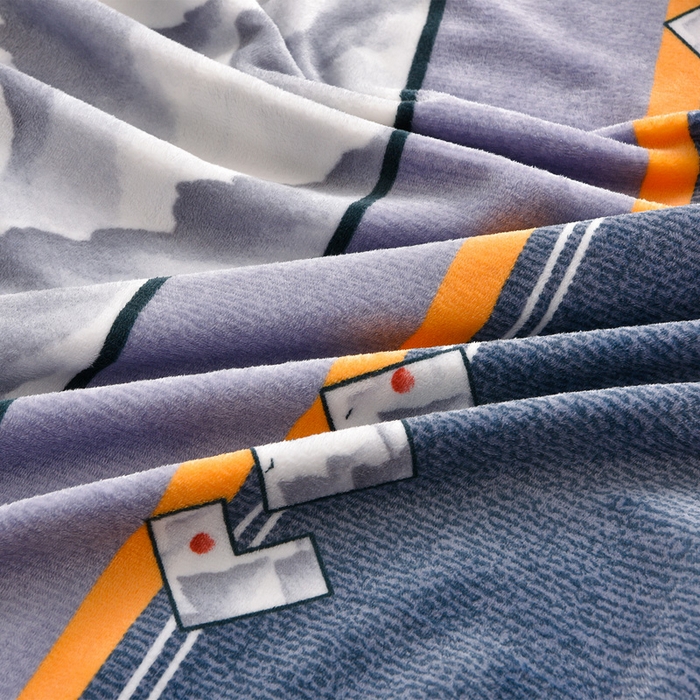 91家纺网 家纺一手货源 找家纺 佳一 2025新款高克重8-9斤 印花牛奶绒四件套 锦绣山河