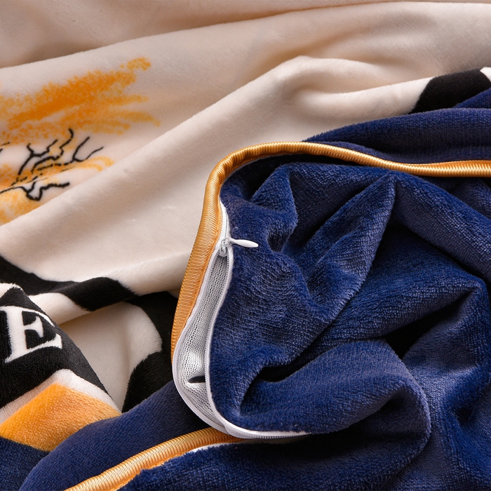 91家纺网 家纺一手货源 找家纺 佳一 2025新款高克重8-9斤 印花牛奶绒四件套 鹿之恋