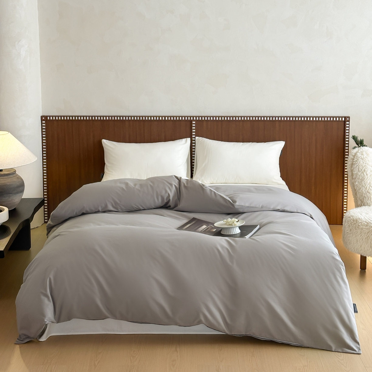 91家纺网 家纺一手货源 找家纺 三味舒屋 2025新款50支磨毛长绒棉纯棉纯色单被套被套单件-长期主义 拉丝灰