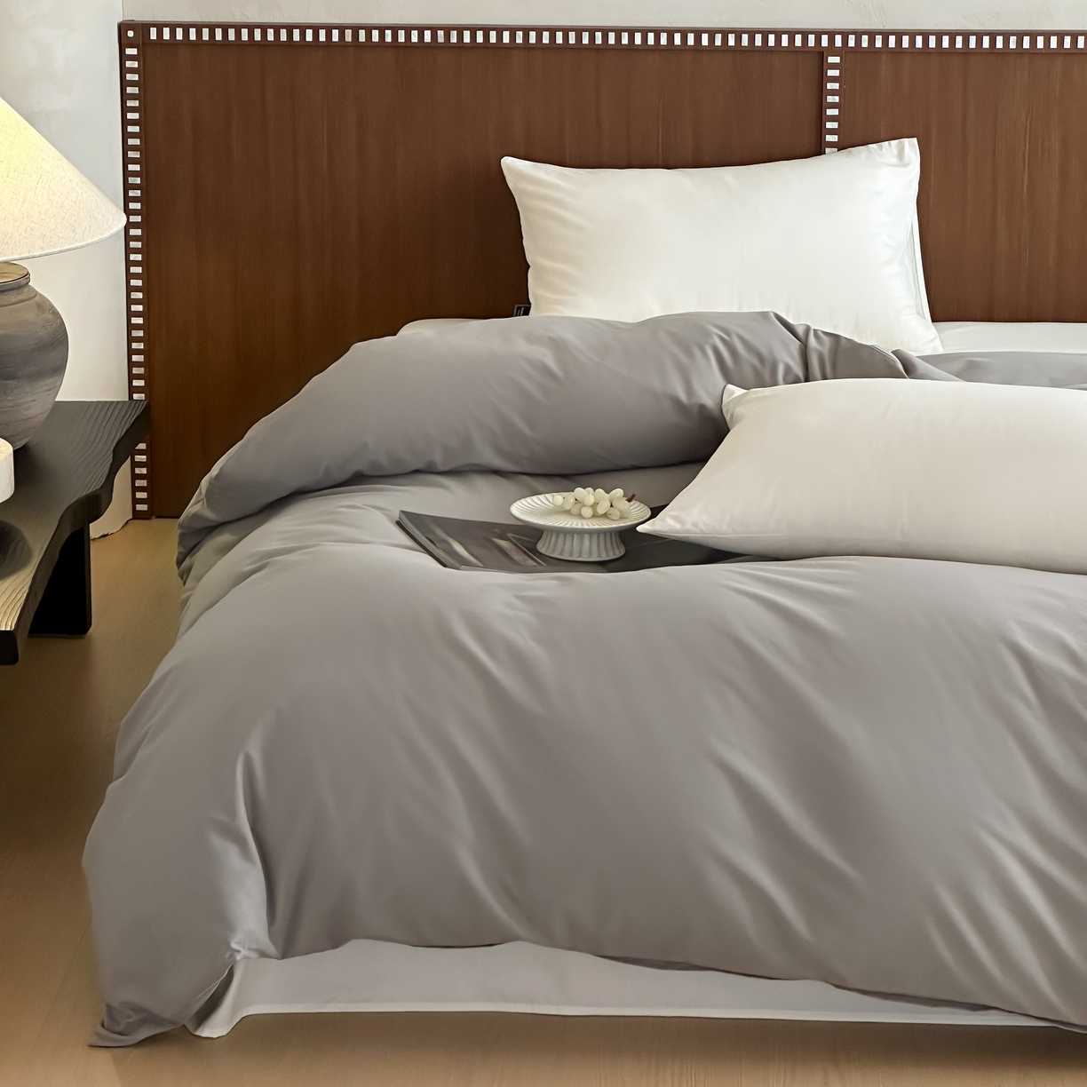 91家纺网 家纺一手货源 找家纺 三味舒屋 2025新款50支磨毛长绒棉纯棉纯色单被套被套单件-长期主义 拉丝灰